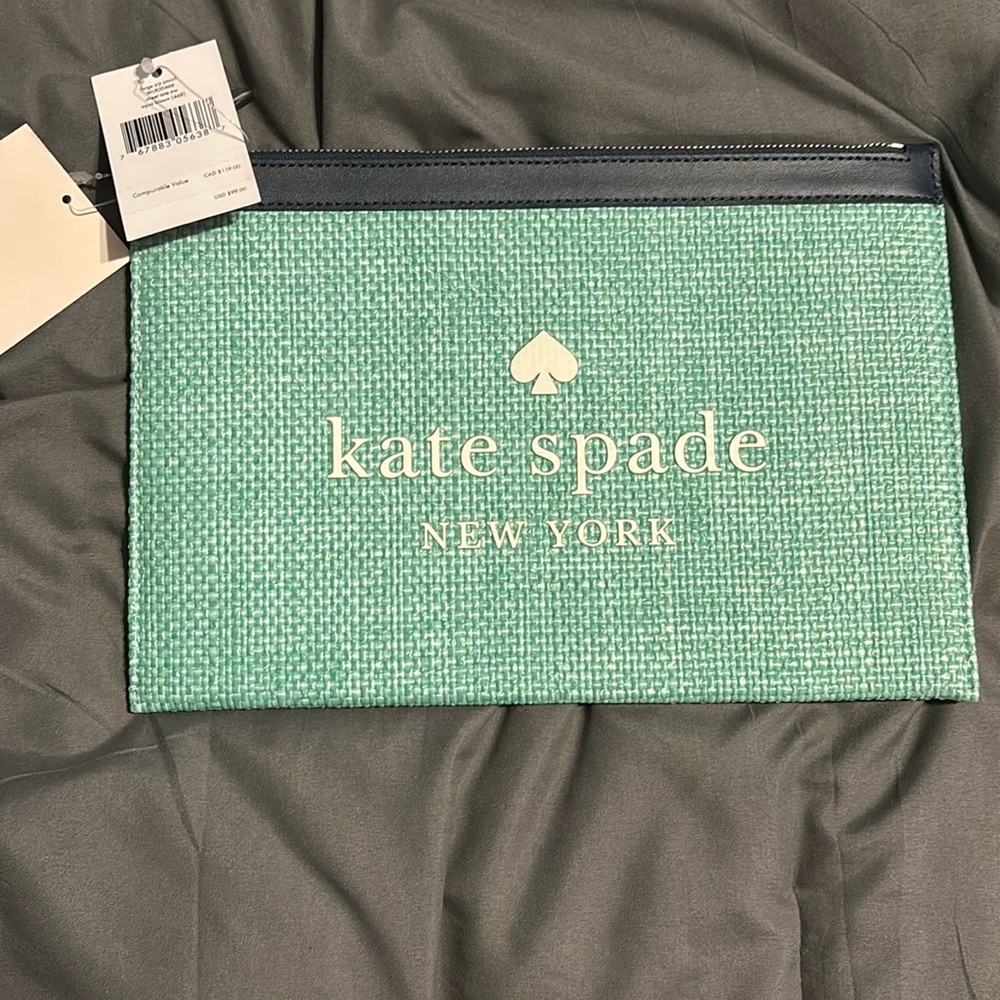 Kate spade oversized green clutch with tags never used
